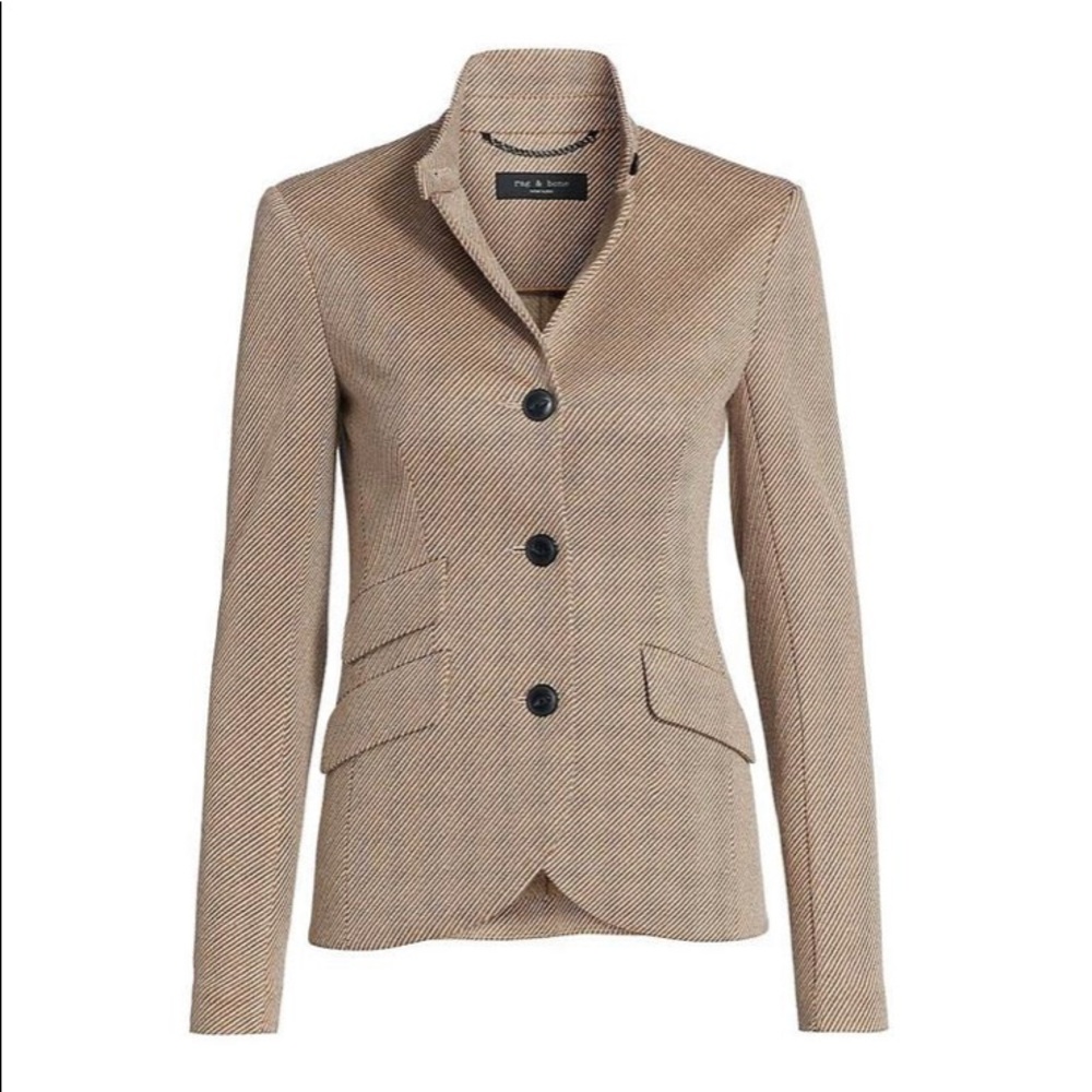 rag & bone Tan Herringbone Blazer - Picture 1 of 10
